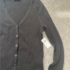 Old Navy Black Cardigan with Long Sleeves and Textured Knit